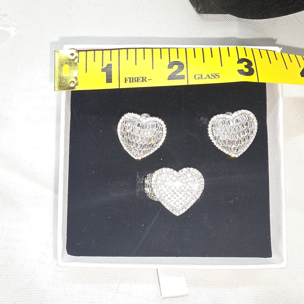 Silver Heart Stud Earrings